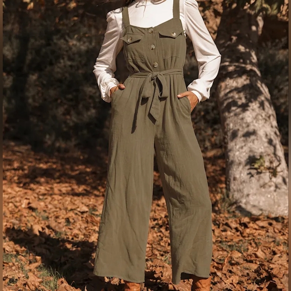 Guess Olive Green Jumpsuit - Picture 1 of 10